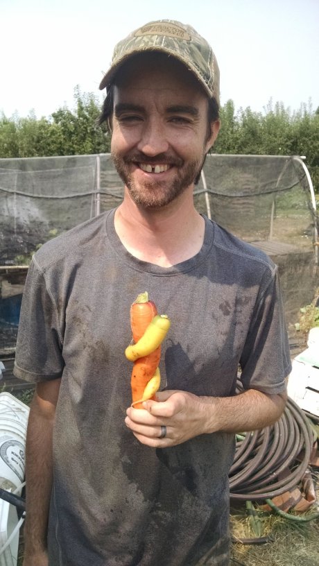 Phil with some super cool rainbow carrot lovers